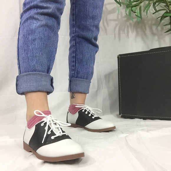 black and white 50s shoes